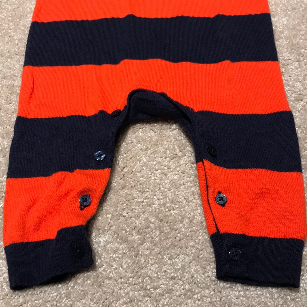 Baby Gap Sweater/knit one piece orange/blue 6-12mo - Picture 3 of 5